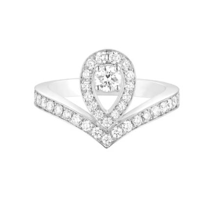 Bague Joséphine Aigrette Or Blanc & Aigue-Marine