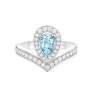 Bague Joséphine Aigrette Or Blanc & Aigue-Marine