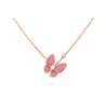 Pendentif Papillon Or Rose & Saphirs Roses - Paumet Ailes d'Amour