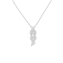 Pendentif Cœur Majestueux Pavé Diamants Or Blanc – Paumet
