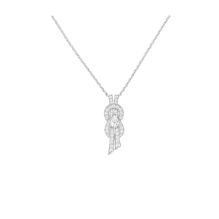 Pendentif Cœur Majestueux Pavé Diamants Or Blanc – Paumet